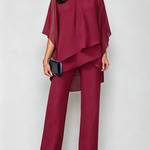 Off-the-shoulder Irregular Chiffon Suit