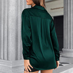 Satin Silk V-Neck Shirt - Zeagoo (Us Only)