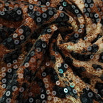 Brown Sparkling Rhinestone Leopard Print Slim Fit Cropped Tube Top