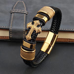 Aurel Cross Leather Bracelet