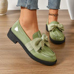 Veloura Gloss Bow Platform Loafers