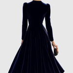 SIBELLA | NAVY LONG-SLEEVE MIDI DRESS