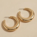 Gold Chunky Polished Hoop Earrings