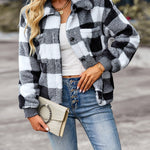 Zeagoo Double Sided Fleece Long Sleeve Plaid Jacket
