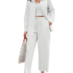 Linen Shirts Loose Long Pants Beach Outfits - Zeagoo (Us Only)