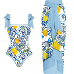 One Piece Swimsuit Chiffon Skirt Two-piece set