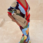 Abstract Geometric Pattern Knitted Jacket