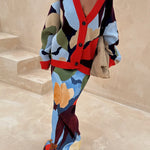Abstract Geometric Pattern Knitted Jacket
