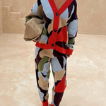 Abstract Geometric Pattern Knitted Jacket