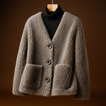 Aurora Shearling Button Jacket
