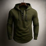 Dario Lace-Front Hooded Sweatshirt