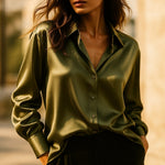 Isabella Satin Button Shirt