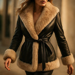 Valentina Fur-Trim Leather Jacket