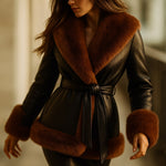 Valentina Fur-Trim Leather Jacket