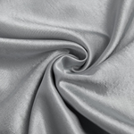 Elegant Silver Satin Lace Trim Two-Piece Set – Sophisticated Long Sleeve Top & Wide Leg Pants