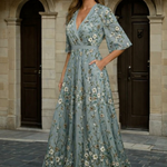 Hazel - Elegant V-Neck Boho Dress