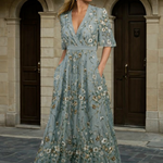 Hazel - Elegant V-Neck Boho Dress