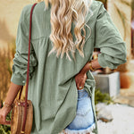 Zeagoo Solid Color Long Sleeve Slit Shirt Top for Women Casual Work Office Loose Fit 2026 | Under