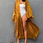 Zeagoo Women's Beach Cover up Swimsuit Kimono with Bohemian Floral Print Vacation Dresses