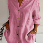 Single-breasted Pleated Lapel Shirt