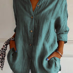 Single-breasted Pleated Lapel Shirt