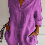 Single-breasted Pleated Lapel Shirt