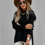 Side Split Knitted  Sweater Top