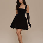 LUCKY | MINI BLACK VELVET DRESS