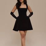 LUCKY | MINI BLACK VELVET DRESS