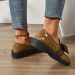 Veloura Gloss Bow Platform Loafers