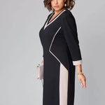 FENNA GRACE | ELEGANT V-NECK MIDI DRESS