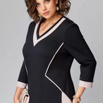 FENNA GRACE | ELEGANT V-NECK MIDI DRESS