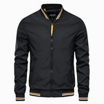 Kenneth™ | Classic Striped Trim Bomber Jacket