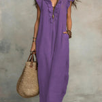 Mia Wilson | Bohemian Ruffle V-Neck Maxi Dress For Women