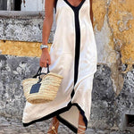 Lavechic Colorblock Suspender Midi Dress