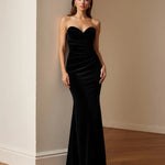 Black Velvet  Bandeau Maxi Dress
