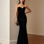 Black Velvet  Bandeau Maxi Dress