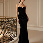 Black Velvet  Bandeau Maxi Dress
