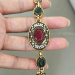 Antique Gold Multi-Gem Statement Bracelet