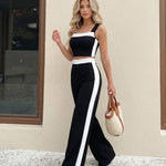 Black Square Neck Wide Leg Jumpsuit
