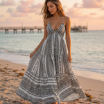 Pink Bohemian Beach Printed Lightweight Flowy Maxi Dress