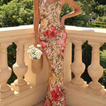Multicolor Floral Print Spaghetti Strap Maxi Dress