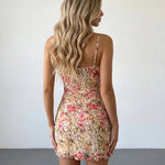 Leopard Print Spaghetti Strap Bodycon Mini Dress
