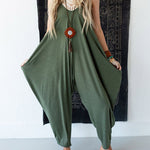 Zeagoo Women's Casual Loose Summer Rompers Sleeveless Loose Spaghetti Strap Baggy Overalls Harem Jumpsuits