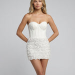 Sophie Alderton | Strapless 3D Floral Corset Mini Dress For Women