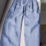 Camille | Wide-leg trousers in Cotton and Linen Blend