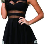 Sexy Mesh Mini Skater Dress - Zeagoo (Us Only)