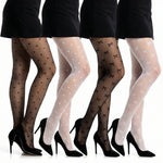 Mini Heart And Bow Pattern Sheer Tights