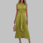 GRACE™ – Elegant Waist-Draped Maxi Dress