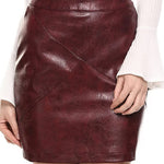 High Waisted Leather Pencil Skirt (Us Only) - Zeagoo